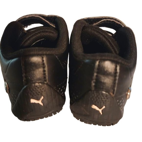 Puma Boys 9c Moto Sport BMW Black Leather Adjustable SfPf Home *Q4 - Picture 6 of 10